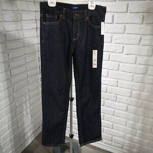 NWT Old Navy Girls Size 14 Regular Dark Wash Straight Fit Jeans
